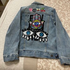 Jean jacket with stickers